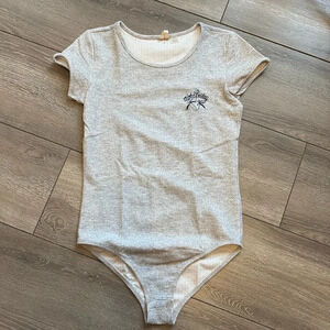 Roxy Waffle Knit Bodysuit Gray SM208